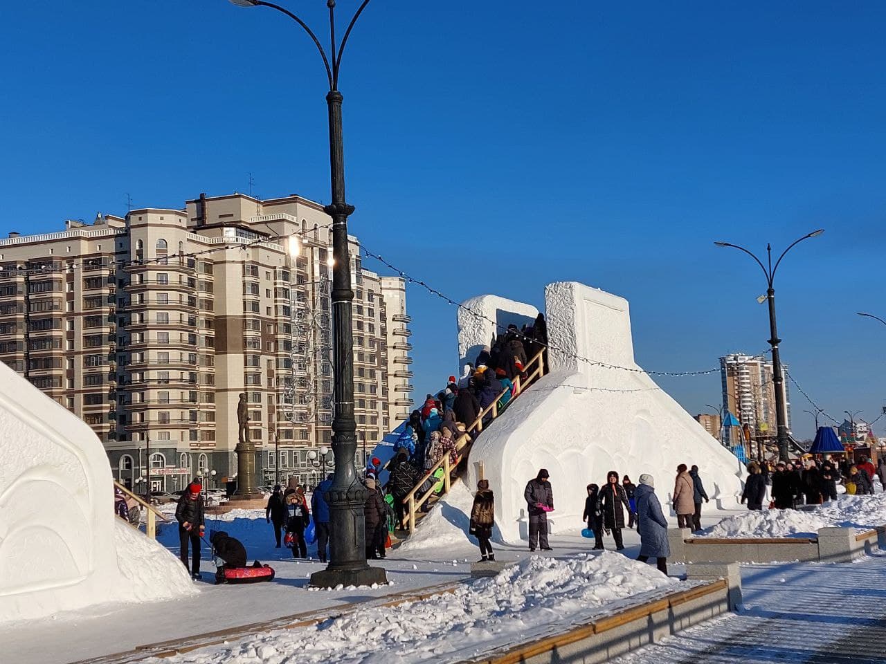 благовещенск набережная зимой